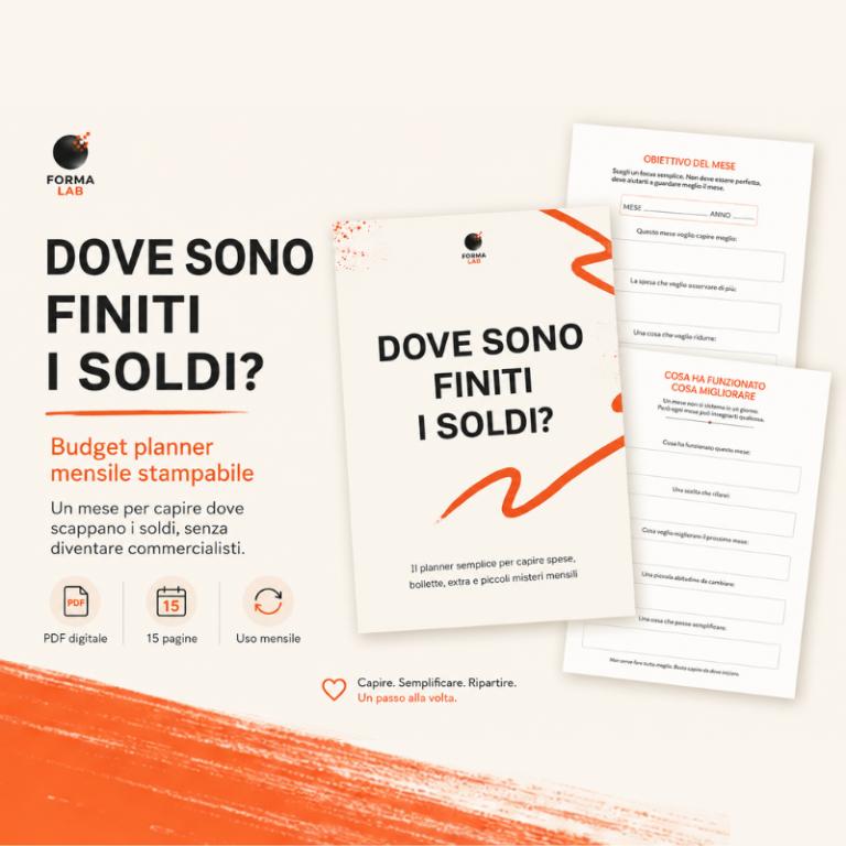Dove sono finiti i soldi? Budget planner Forma Lab